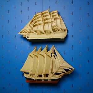 VTG Burwood Products Wall Decor Nautical Clipper Ships Set of 2 USA 1995